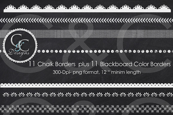 22 Chalkboard Borders Clip Art Pack