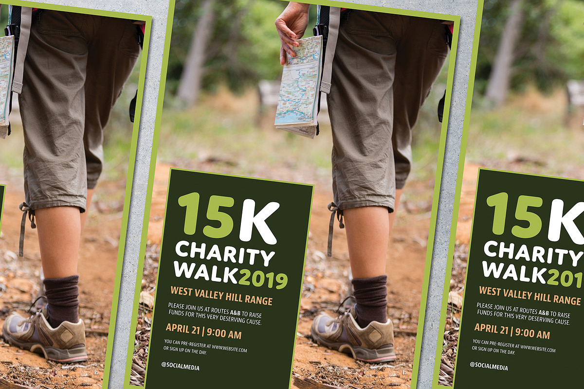 Charity Walk Poster Mockup, a Poster Template by wavebreak