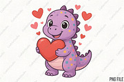 Valentine's Day T-Rex PNG, an Illustration by CraftArtStudio (Thumbnail 1 of 4)