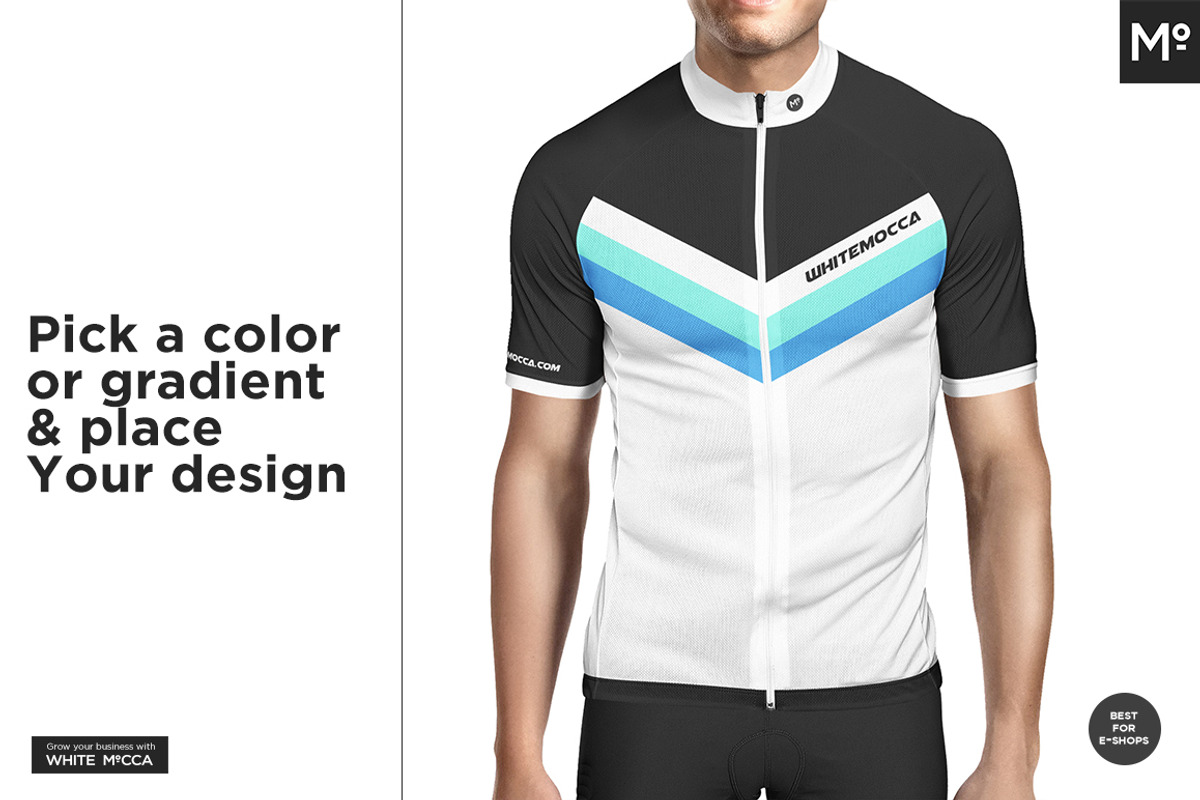 Bike Jersey Shortsleeve Mock-up, a Shirt Mockup by Mocca Mockups Store (Photo 4 of 8)