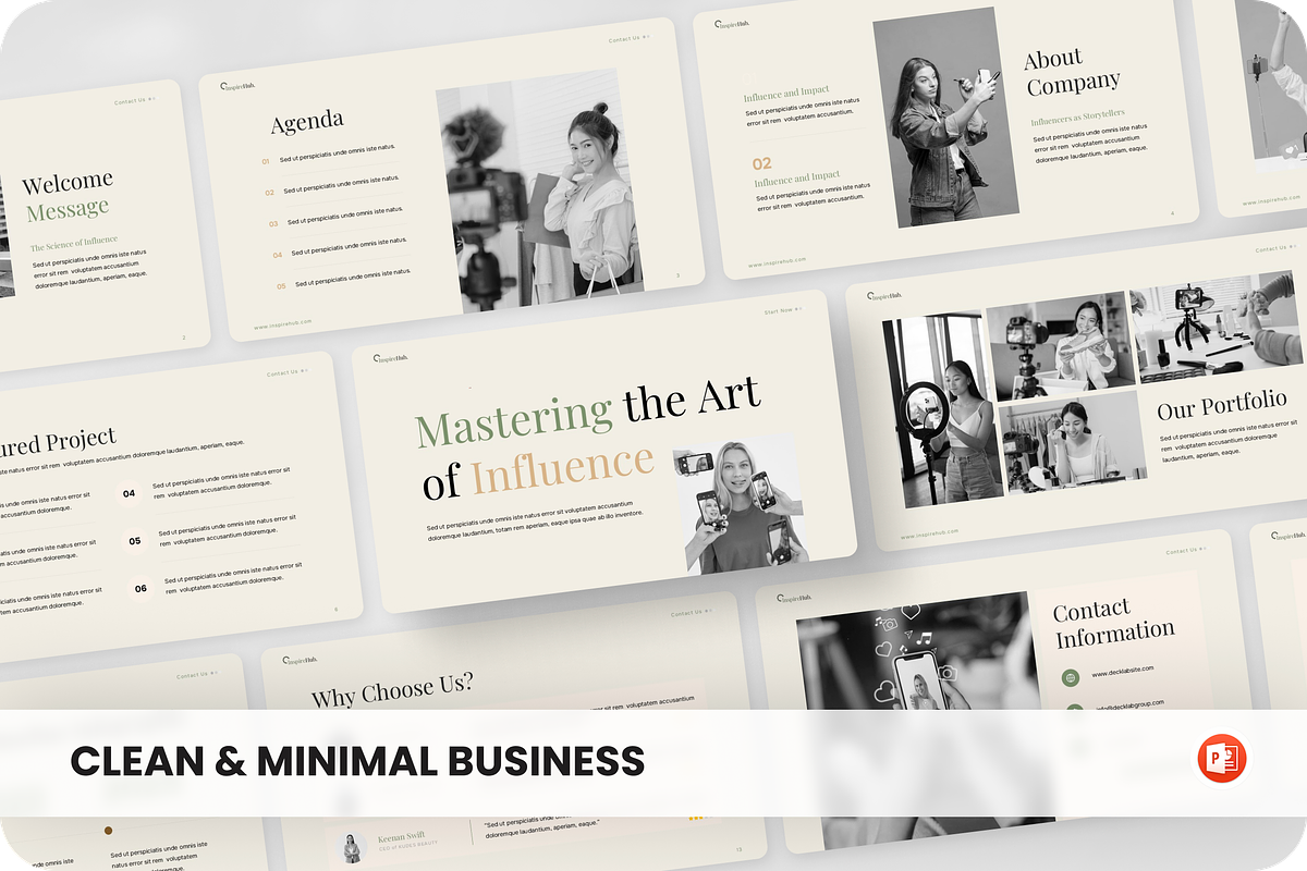 Clean & Minimal Business Powerpoint, a Presentation Template by SquidPixey (Photo 1 of 6)