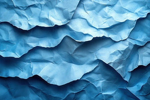 Abstract texture of crumpled blue pa, a Photo by Tanuart