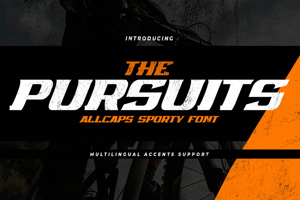THE PURSUITS - All Caps Sporty Font, a Font by Gassstype (Photo 1 of 9)