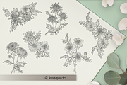 Chrysanthemum line art collection, a Decorative Illustration by DamriNa art (Thumbnail 7 of 9)
