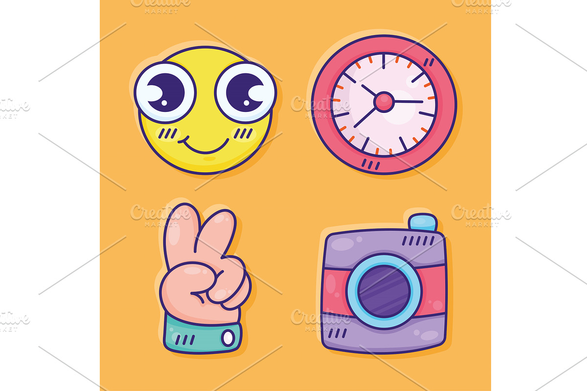 social media four items, an Object Illustration by studiogstock