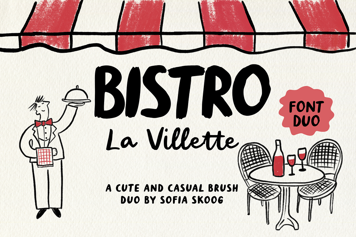 Bistro La Villette Font Duo, a Handwritten Font by Sofia Skoog (Photo 1 of 15)