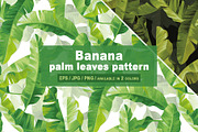 Banana palm leaves pattern. Vector., a Pattern Graphic by Anna Smirnova (Thumbnail 1 of 6)
