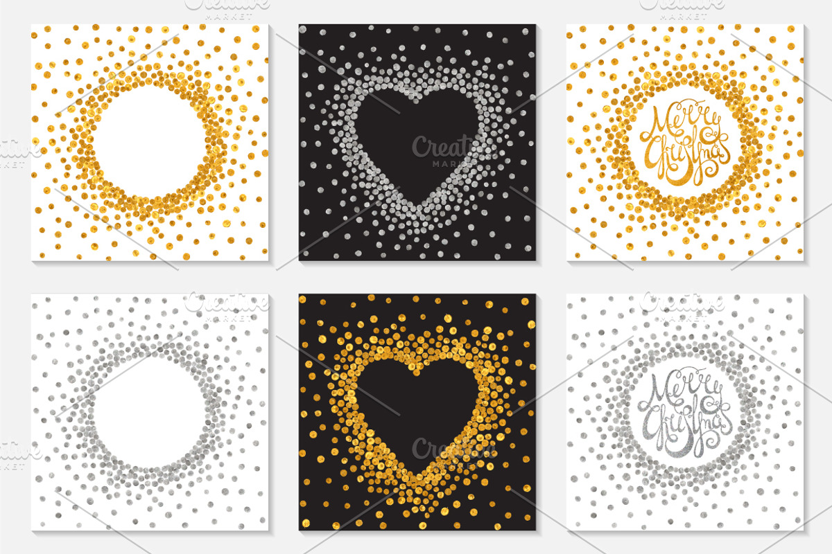 Gold and silver confetti backgrounds, a Pattern Graphic by ekmelica (Photo 5 of 5)