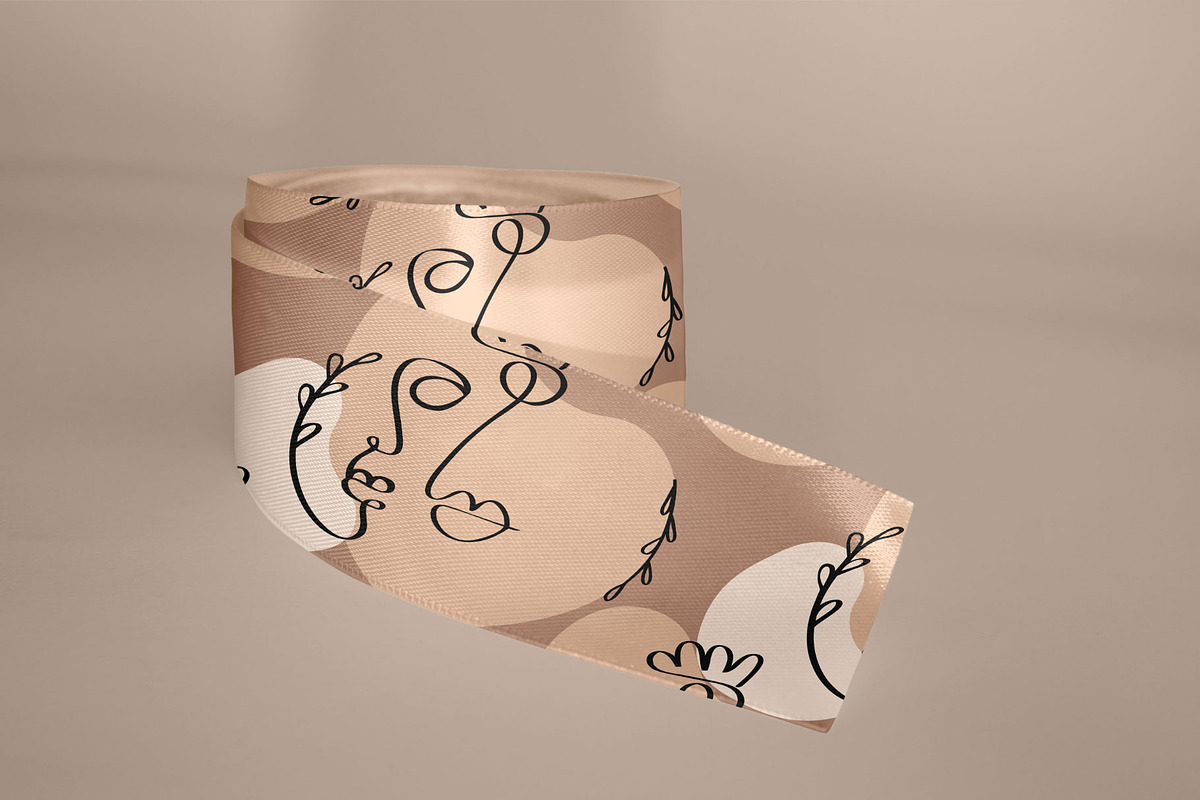 8 Mockups Textured Satin Ribbons, a Packaging Mockup by bazarova (Photo 8 of 12)