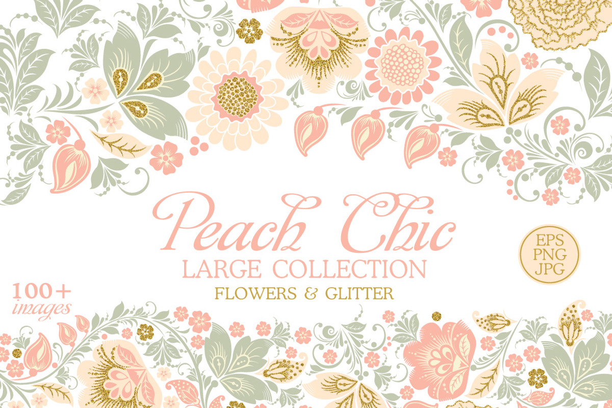 Glitter wedding flowers and leaves, an Illustration by antuanetto (Photo 1 of 14)