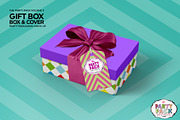 Gift Box with Cover Packaging Mockup, a Packaging Mockup by INCDesign (Thumbnail 3 of 7)