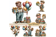 Man's Birthday Clipart JPG, a Person Illustration by Memories By Lea (Thumbnail 1 of 20)
