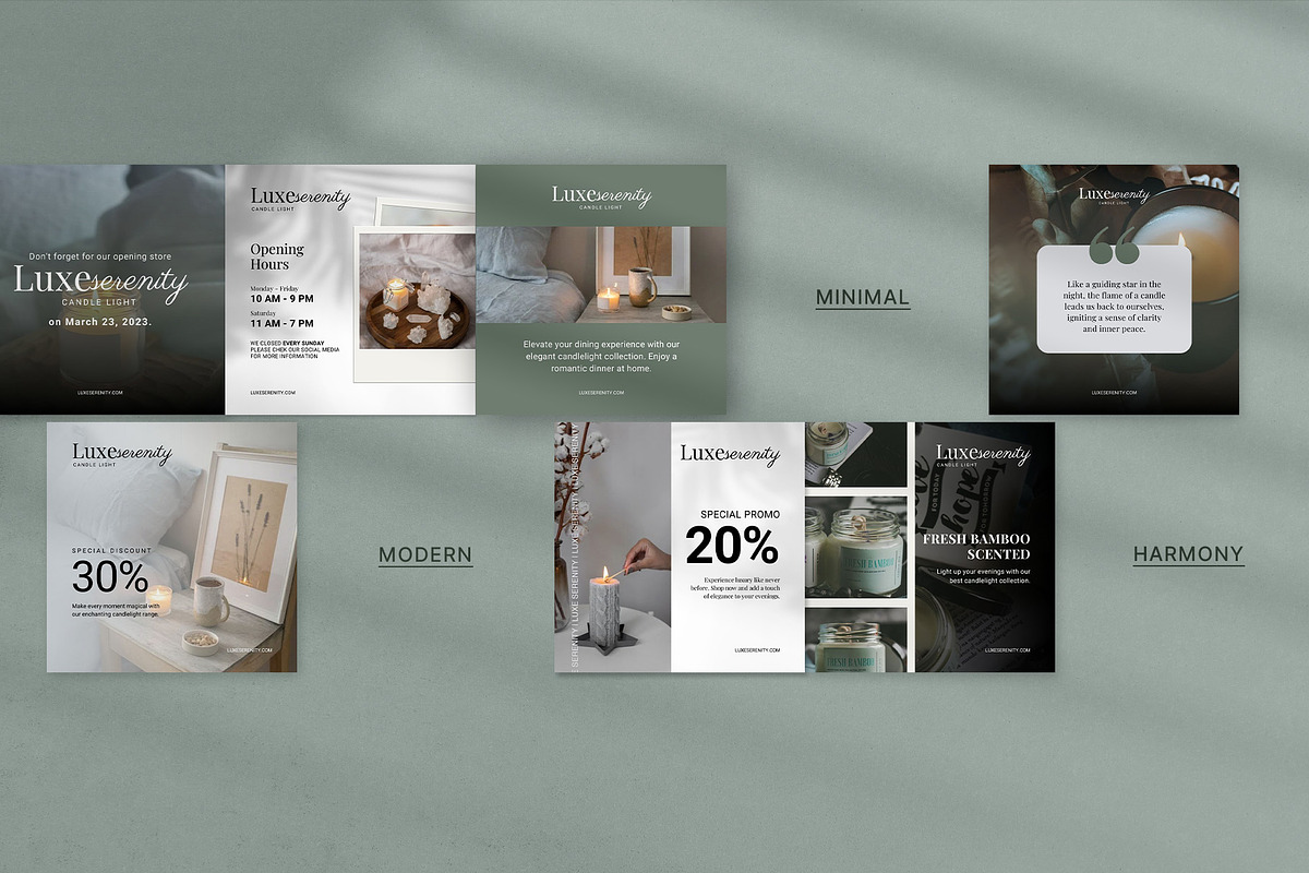 LuxeSerenity | Candle Canva Template, a Social Media Template by prajapixels (Photo 3 of 5)