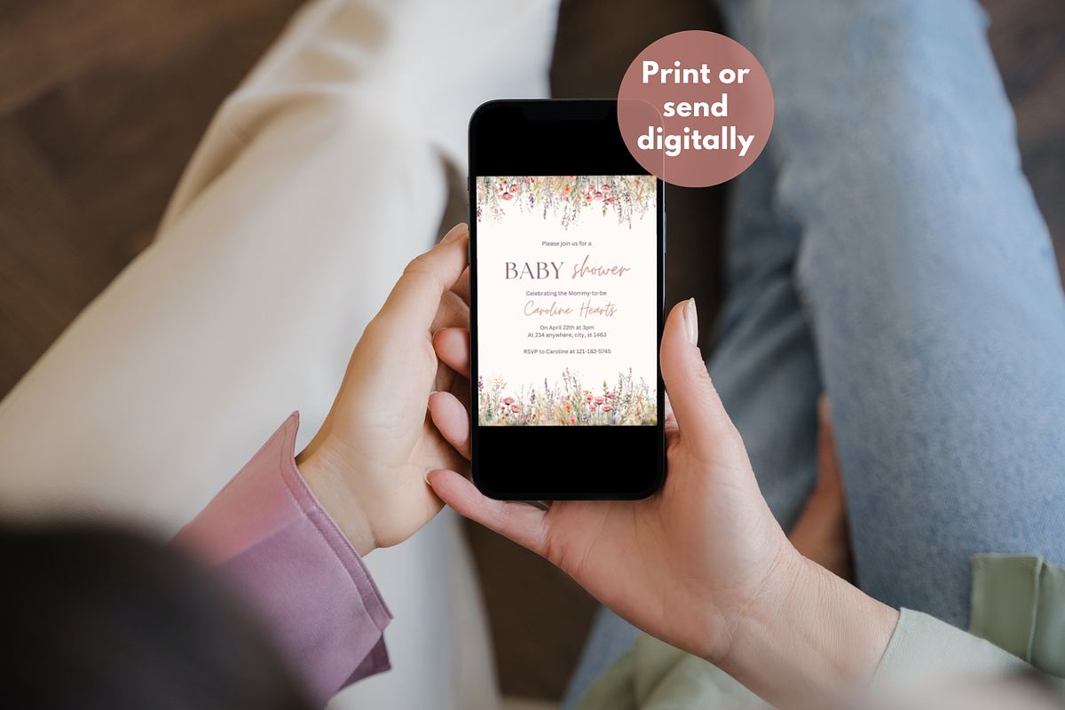 Baby Shower Invitation Template, an Invitation Template by SimoDigitalArt (Photo 4 of 10)