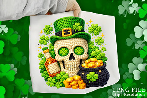 St Patricks Day Skull PNG, an Illustration by Canvas Craft