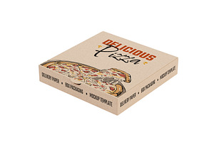 Pizza Box Packaging Paper Mockup