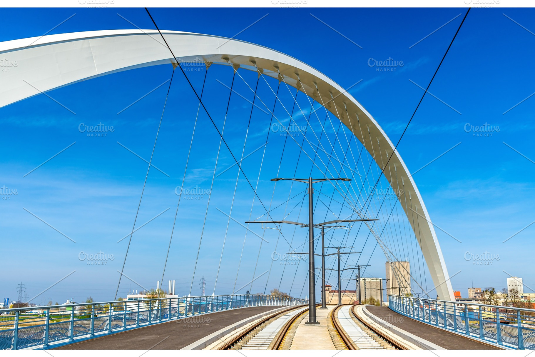 Citadelle bridge across bassin vauban for trams and bicycles strasbourg, a Transportation Photo by Leonid Andronov