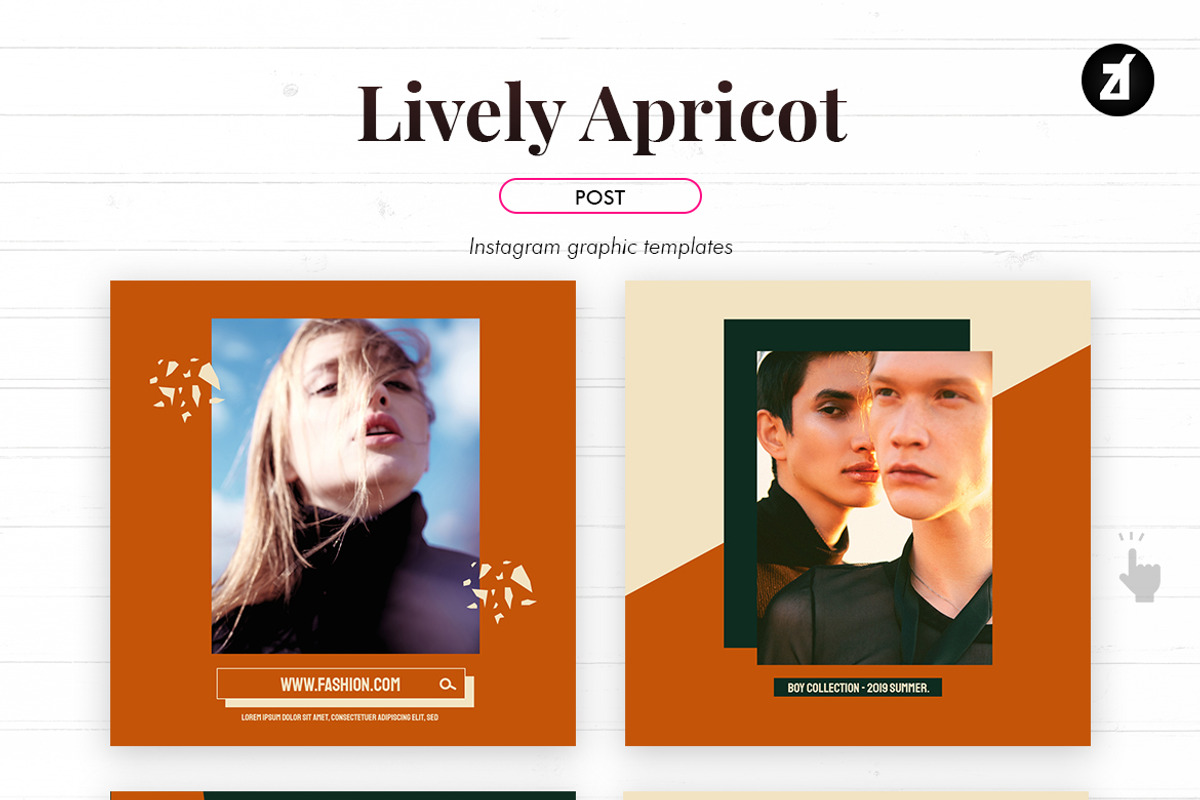 Lively apricot social media graphic, a Social Media Template by Chanut is industries (Photo 4 of 8)
