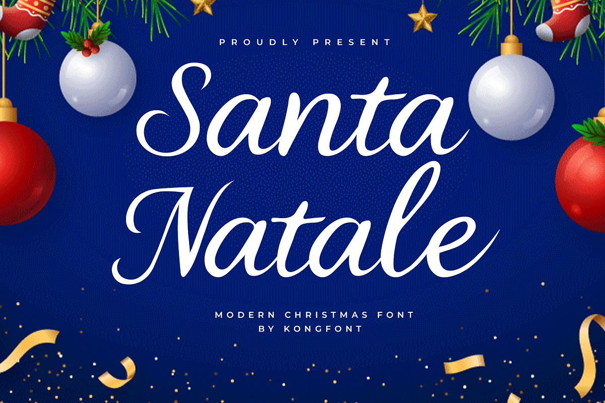 Santa Natale – Modern Christmas Font, a Script Font by overlaytemplates (Photo 1 of 5)