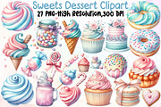 Watercolor Sweets Dessert Clipart, an Illustration by Sublimation Artist (Thumbnail 1 of 6)