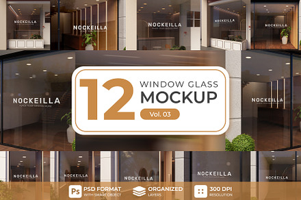 Window glass storefront logo mockup, a Product Mockup by Mockthethics.