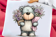 Whimsical Spring Teddy Bear Clipart, an Illustration by Libby Wishes (Thumbnail 4 of 8)