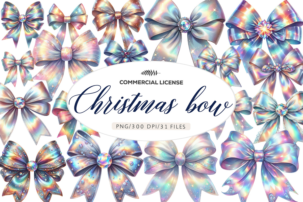 Iridescent Christmas bow, an Illustration by CreationArt (Photo 1 of 6)