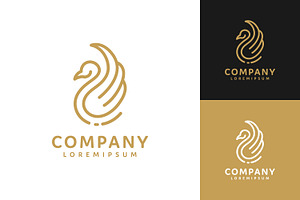Minimalist line art swan logo, a Branding & Logo Template by Saba Vector