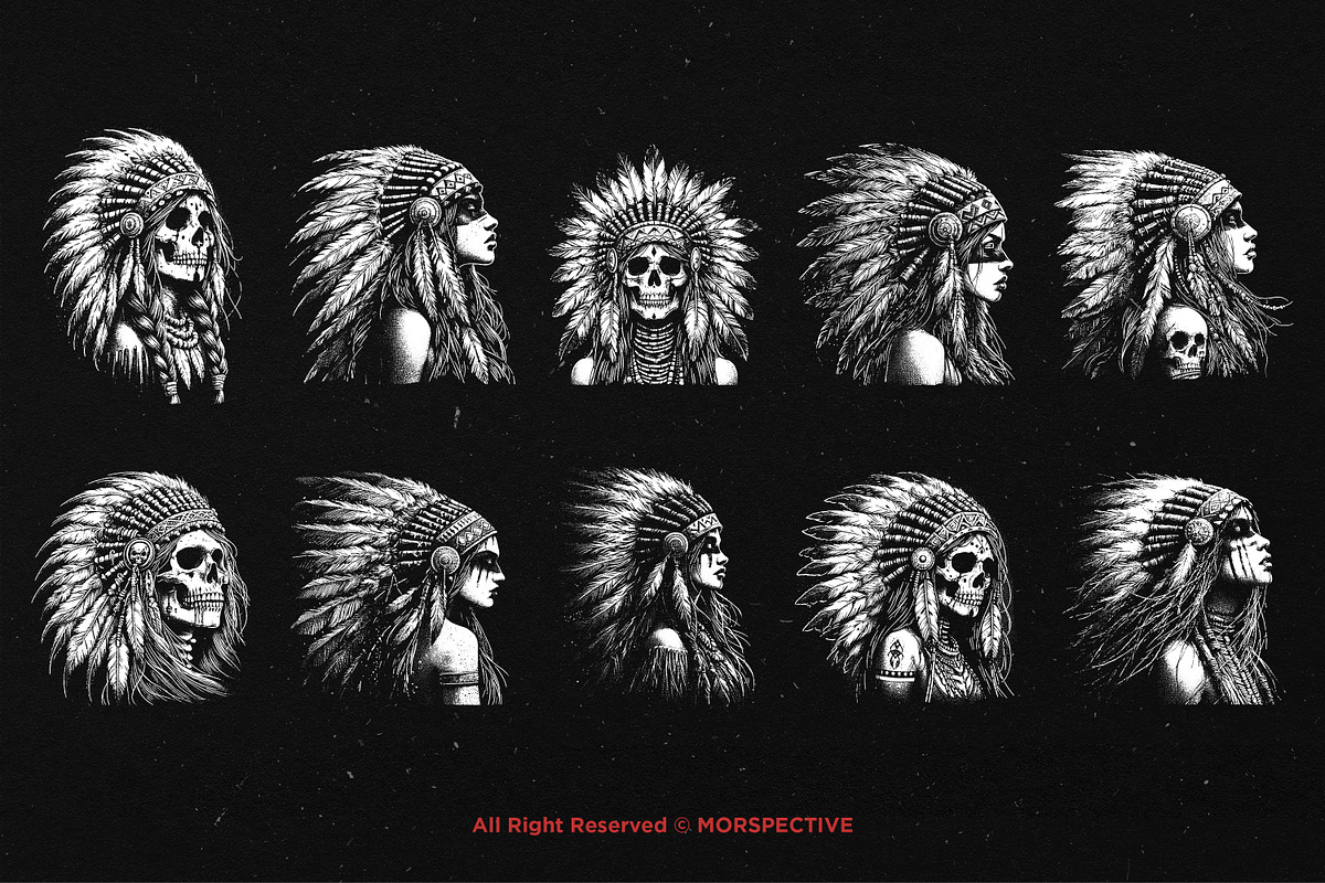 10 Bundle Dark Art American Indian, an Illustration by Morspective (Photo 6 of 7)