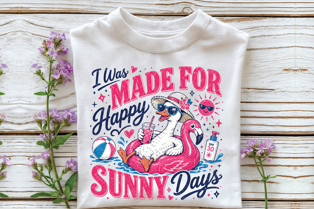 Cute Duck Summer Sublimation Design, a Seasonal Illustration by DreamPrint404 (Photo 2 of 6)