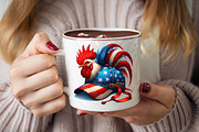 Watercolor Patriotic Cock  Sublimati, an Illustration by SVGArt (Thumbnail 5 of 8)