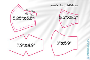 Face Mask Template SVG, PNG. BONUS