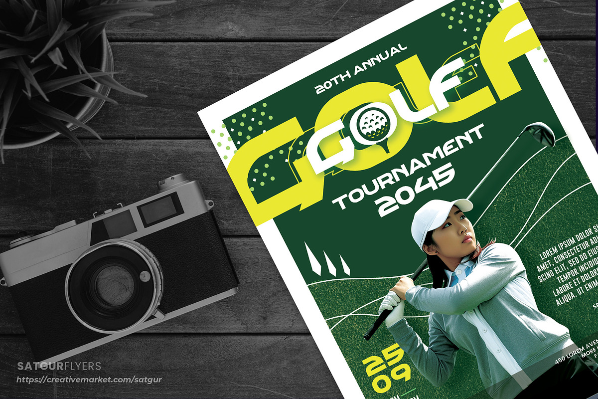 Golf Tournament Flyer Template - PSD, a Flyer Template by Satgur Graphic Design (Photo 3 of 9)