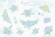 Watercolor hydrangea & eucalyptus, a Decorative Illustration by Re_Margarita_Art (Thumbnail 4 of 10)