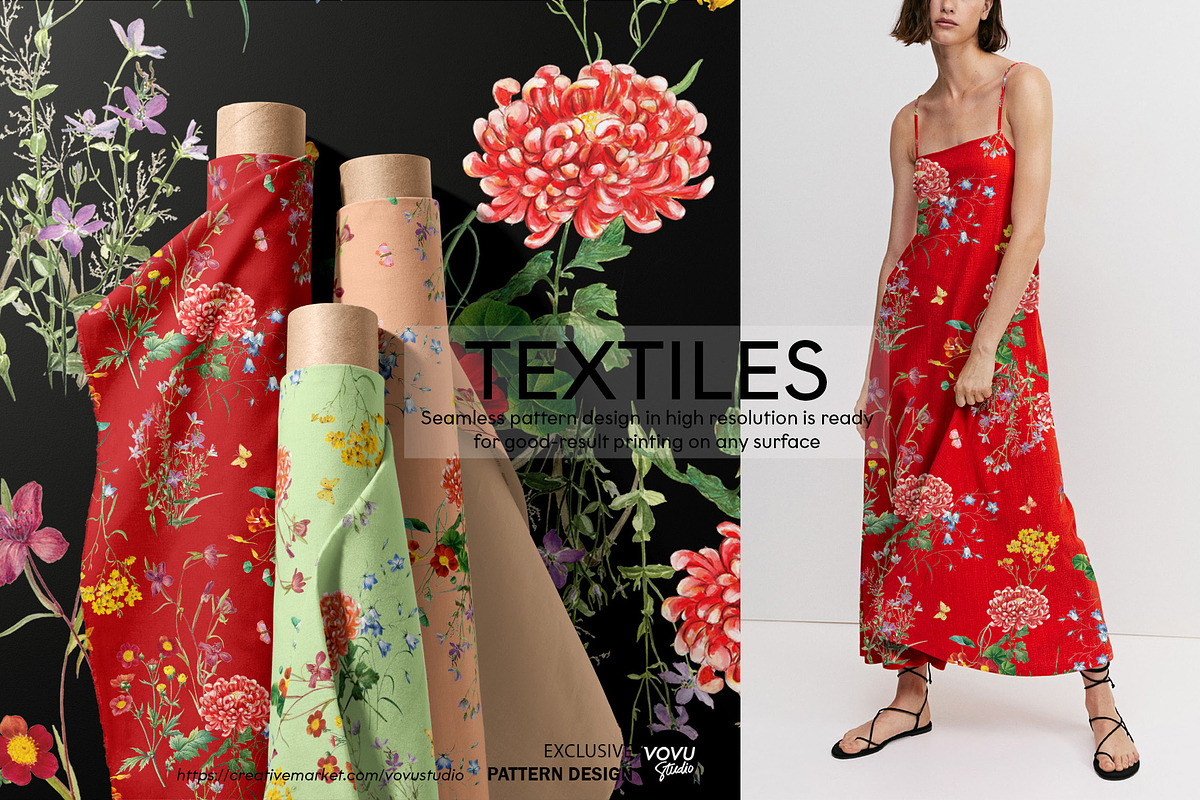 Wild floral Seamless Pattern Design, a Pattern Graphic by VOVU Studio (Photo 5 of 12)