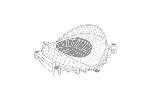 soccer stadium colored illustration