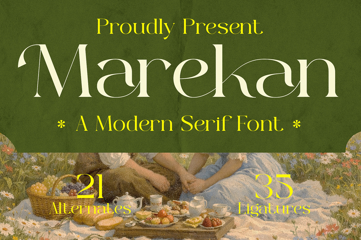 Marekan - A Modern Serif Font, a Serif Font by Muflieart (Photo 1 of 11)