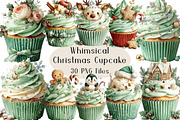 Whimsical Christmas Cupcake Clipart, a Food Illustration by Creative Art (Thumbnail 1 of 6)