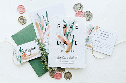 Velvet Jade & Peach Wedding Suite