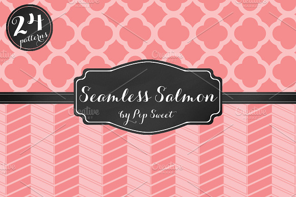 Seamless Salmon 24 Pattern Set preview 6