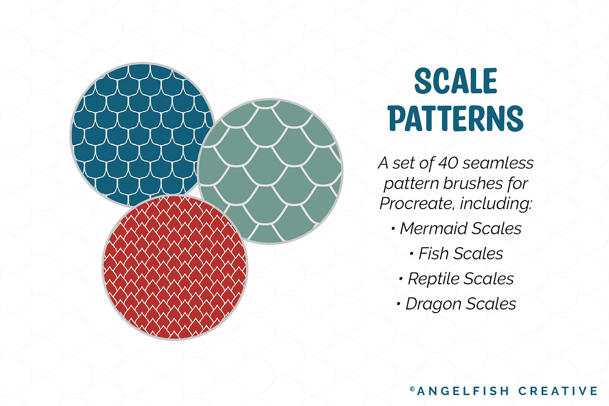 Scale Pattern Brushes for Procreate, a Brush Add-On by AngelfishCreative (Photo 2 of 12)