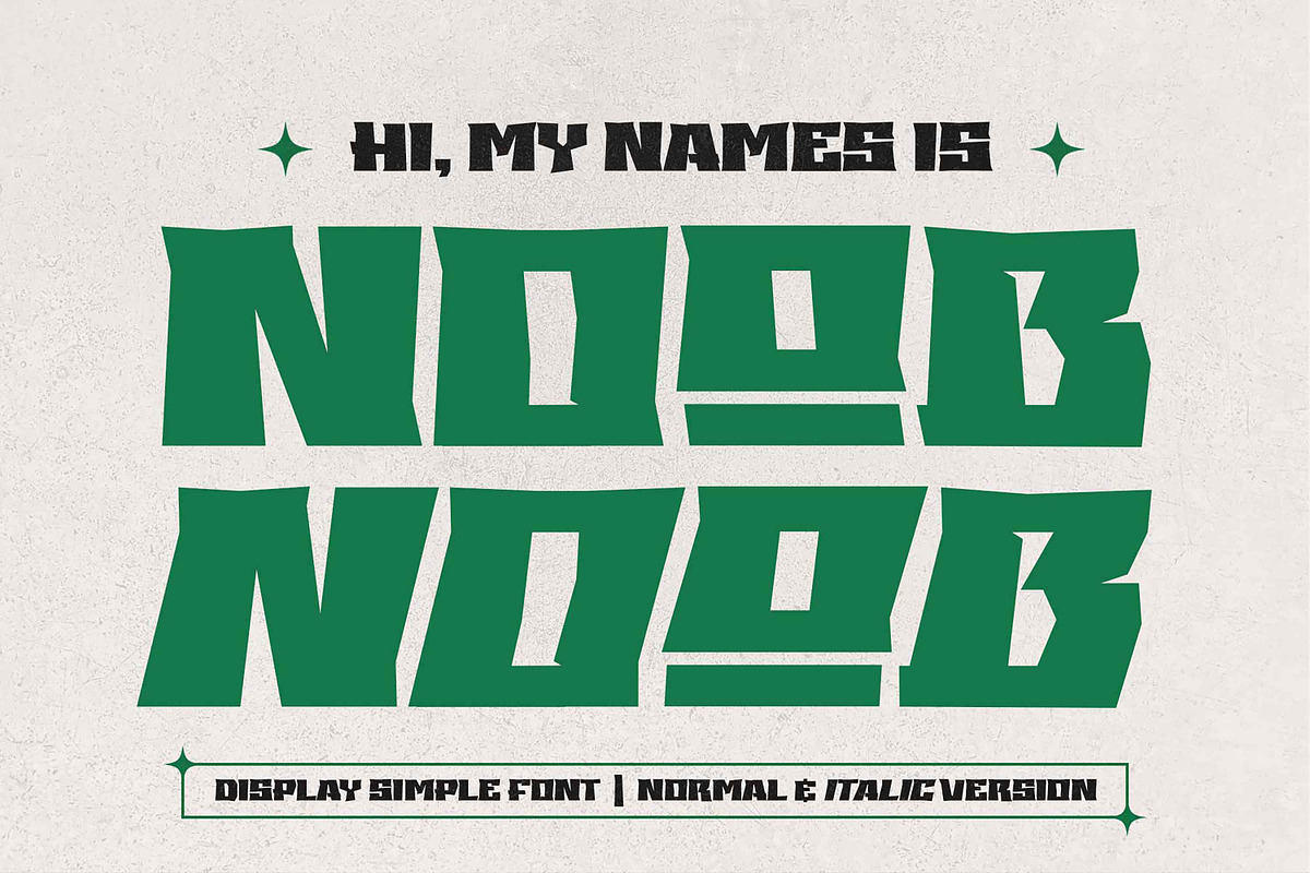 Noob – Display Simple, a Sans Serif Font by Gassstype (Photo 1 of 8)