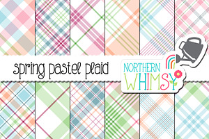 Spring Seamless Diagonal Plaid