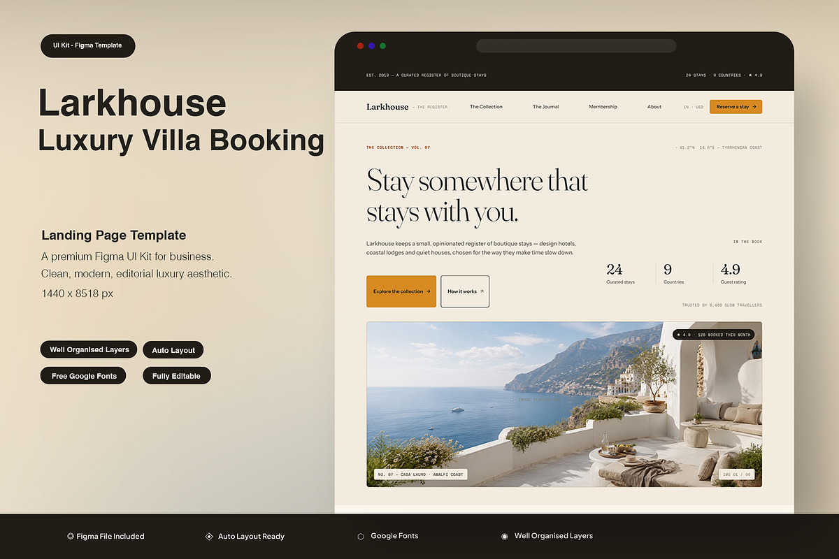Luxury Villa Booking Landing Page, an UI Kit Template by Pitchlook.Studio (Photo 3 of 3)