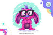 Shy cartoon monster. Tshirt, PNG., an Animal Illustration by KENO Mascots (Thumbnail 2 of 4)