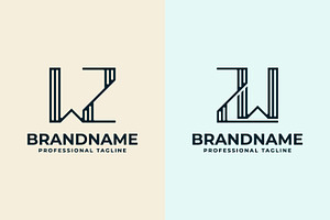 Letters WZ ZW Stripe Logo Set, a Branding & Logo Template by Pray Art Design Studio