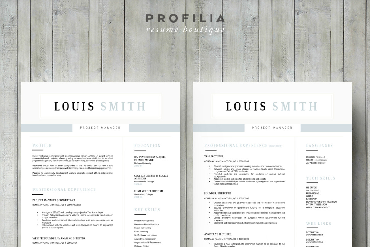 Word Resume & Cover letter Template, a Resume Template by Profilia Resume Boutique (Photo 3 of 6)