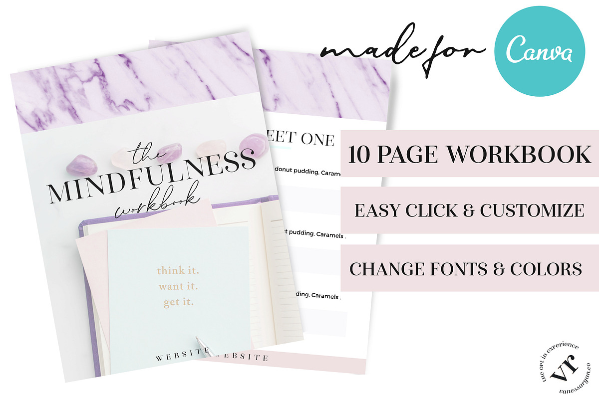 Mindfulness Canva Workbook Template, a Magazine Template by VanessaRyan.co (Photo 4 of 4)