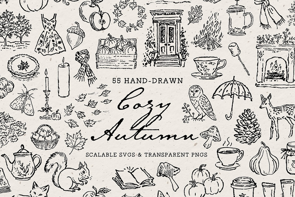 Mega Fall Doodle Clipart Bundle, a Seasonal Illustration by The October Creative (Photo 2 of 13)