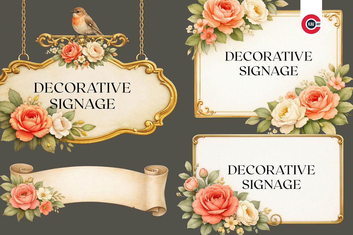 Vintage Botanical Floral Frames, an Object Graphic by C-Kav (Photo 13 of 14)